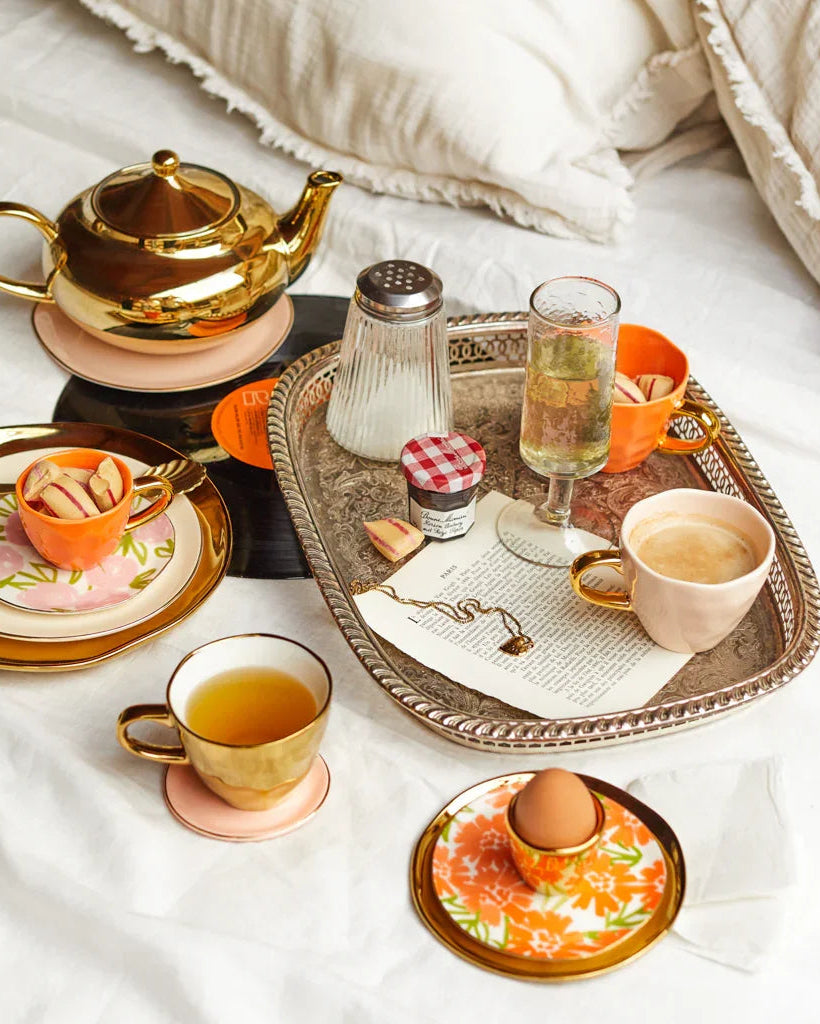 Good Morning - Set 2 piatti fiori arancioni, Ø12 cm