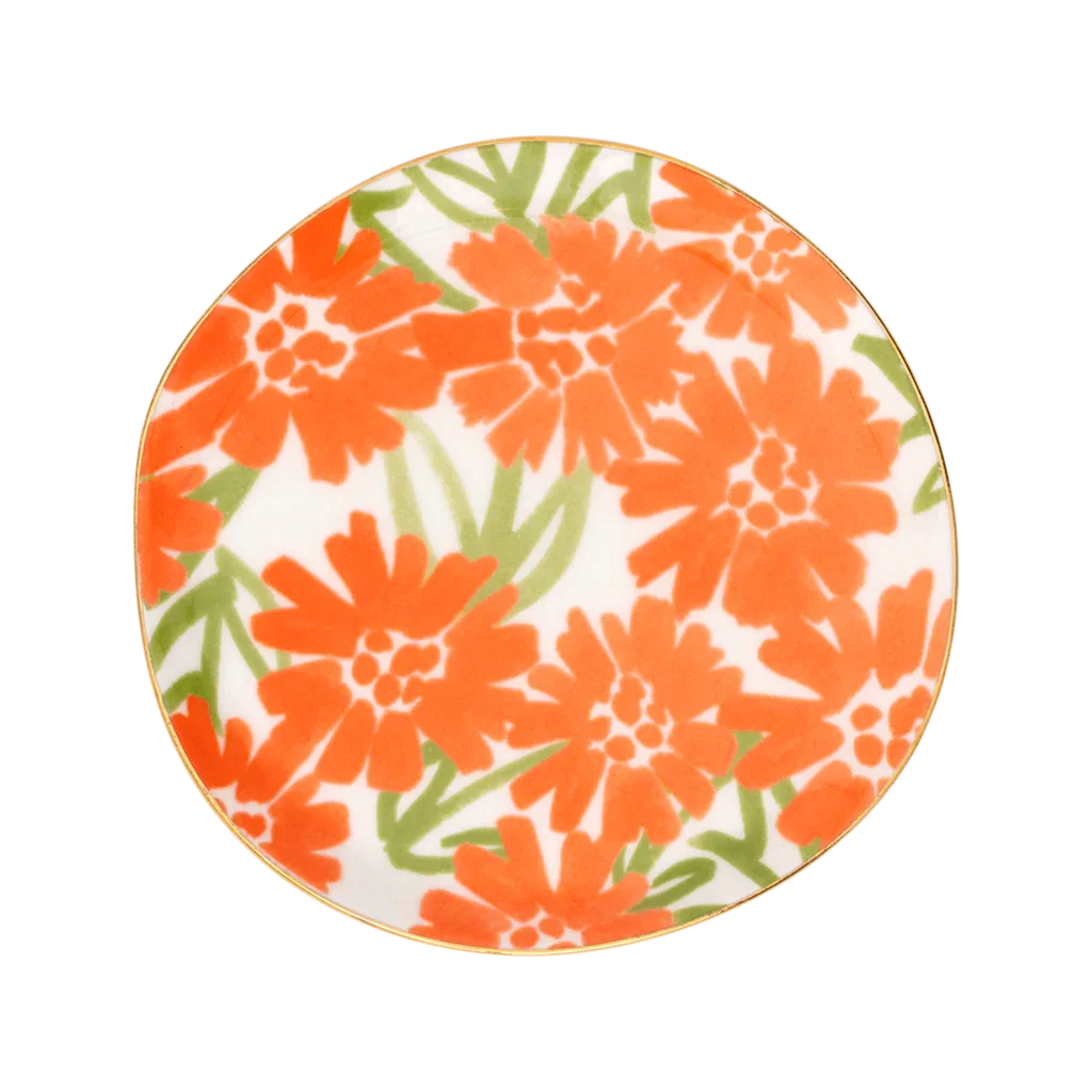 Good Morning - Set 2 piatti fiori arancioni, Ø12 cm