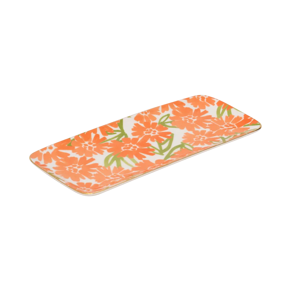 Good Morning -  piatto da torta, fiori arancioni