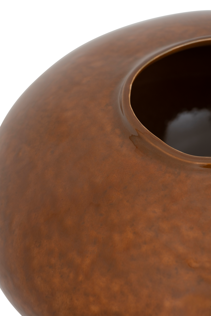Foss -vaso in ceramica portoghese color caramello