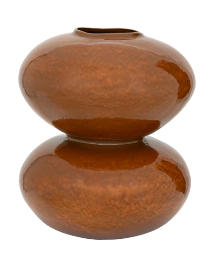 Foss -vaso in ceramica portoghese color caramello
