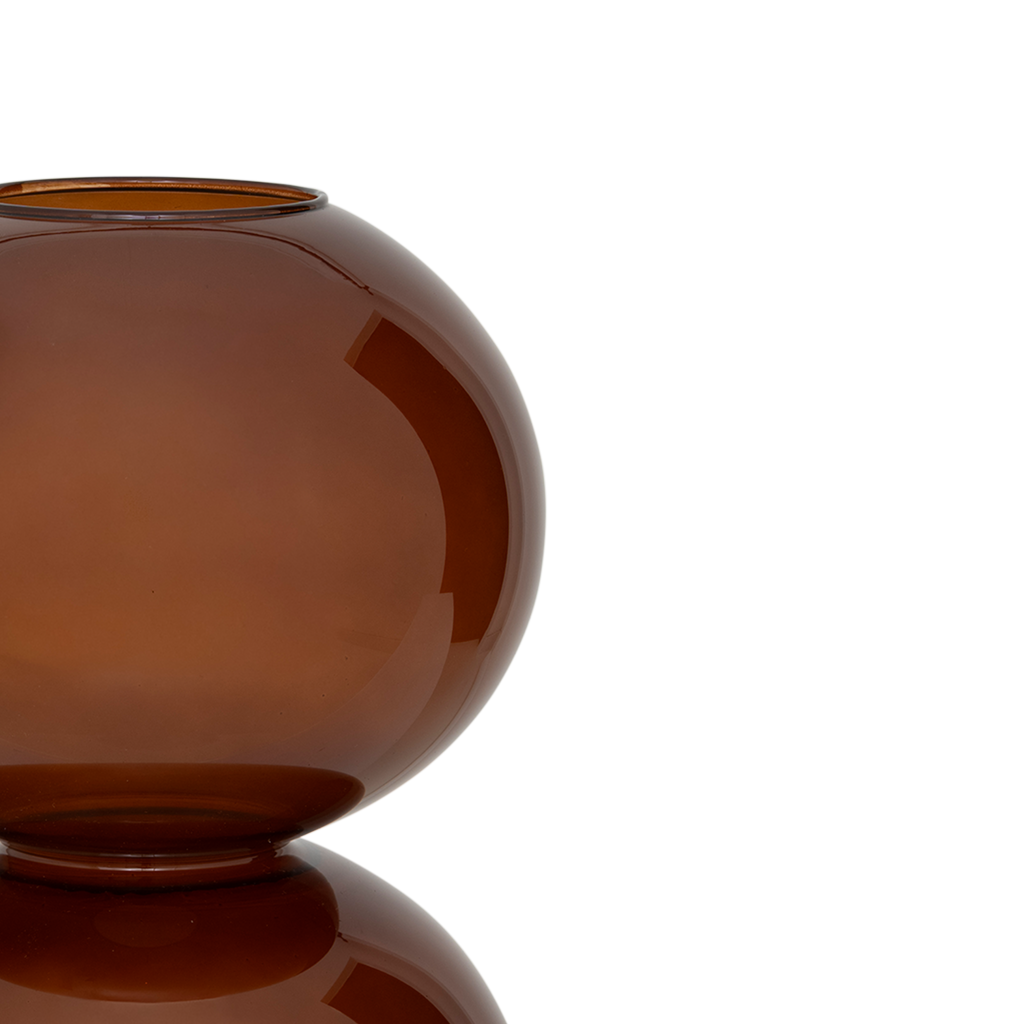 Yuki, vaso in vetro riciclato color caramello