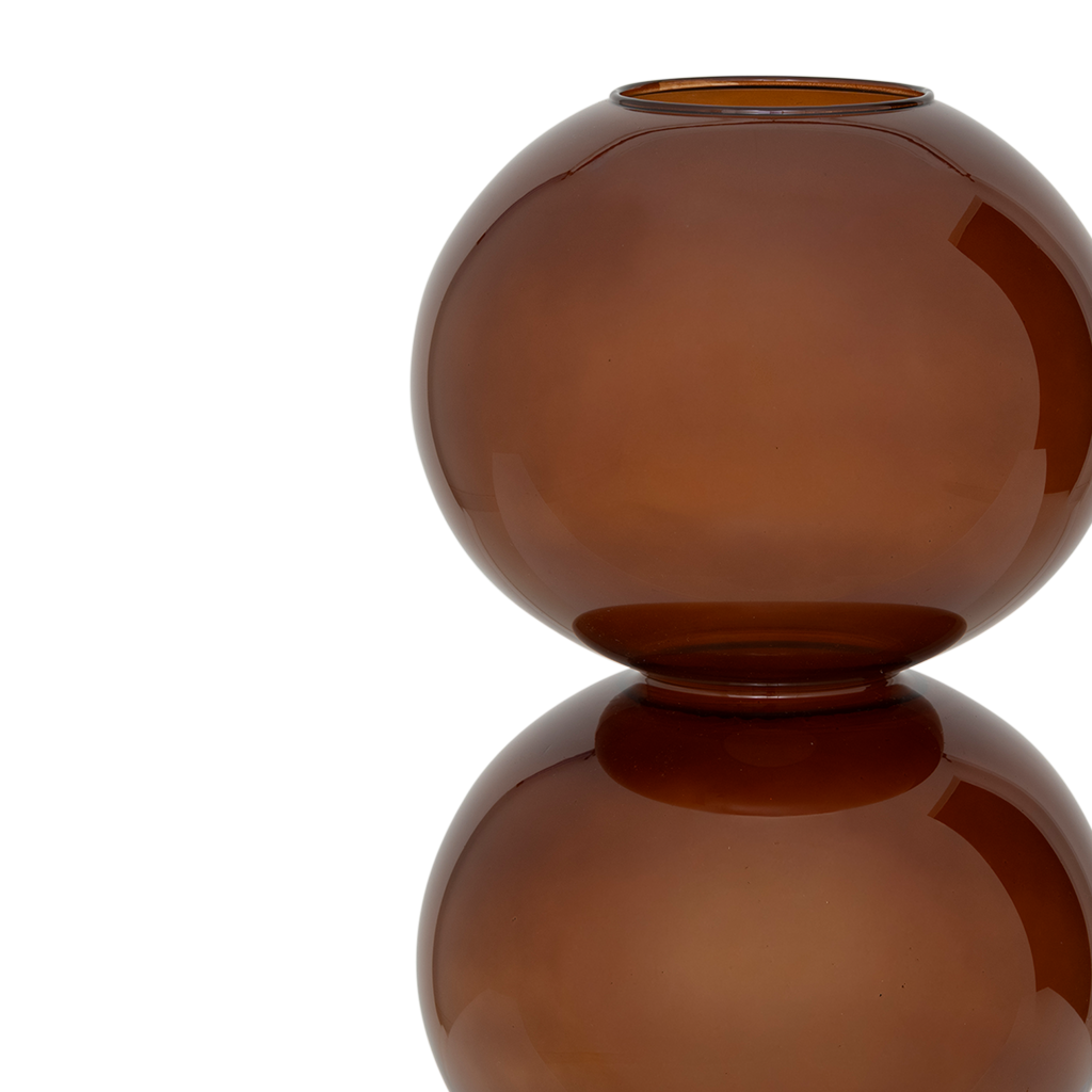 Yuki, vaso in vetro riciclato color caramello