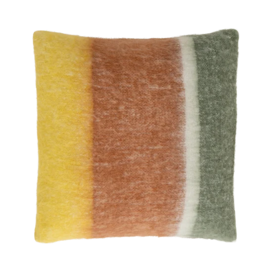 Haruka - cuscino a righe, giallo, rosso e verde