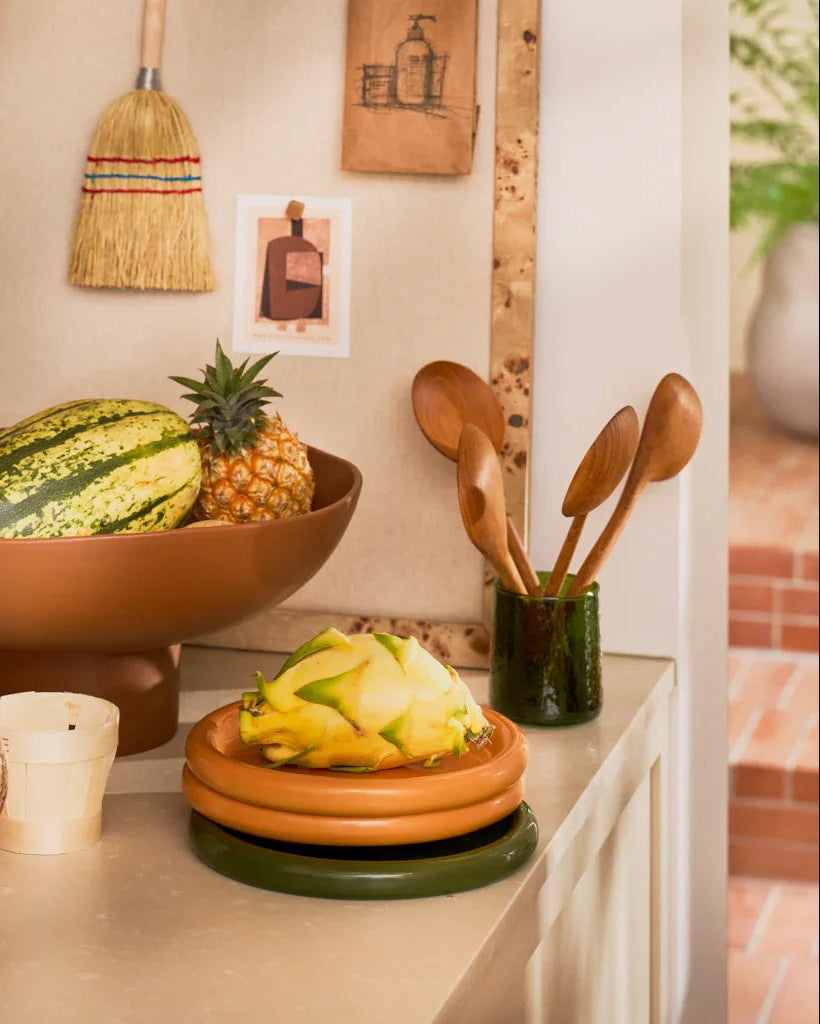 Palma - Set 4 bicchieri martellato in vetro riciclato verde