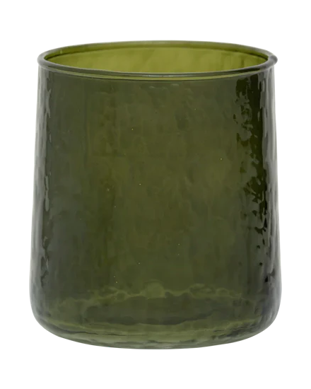 Palma - Set 4 bicchieri martellato in vetro riciclato verde