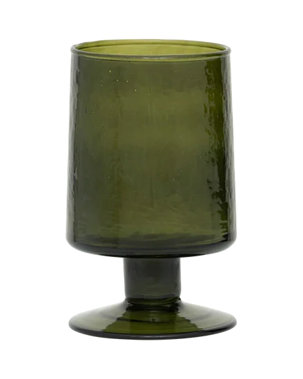 Palma - Set 2 bicchieri da vino in vetro riciclato martellato