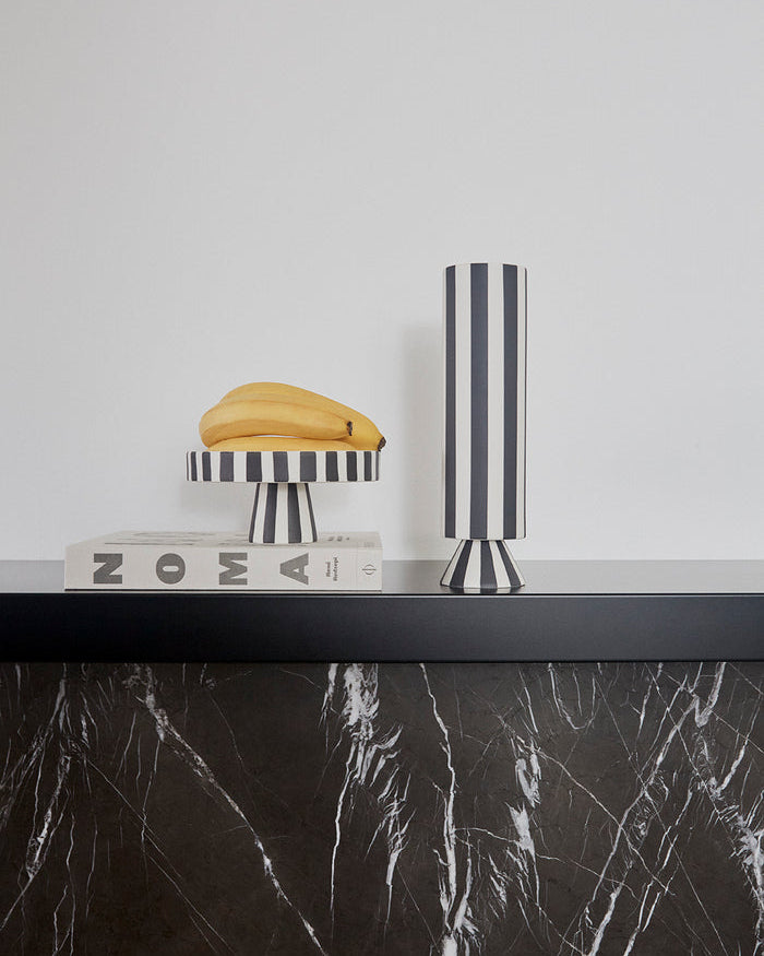 Toppu - Vassoio in gres bianco e nero