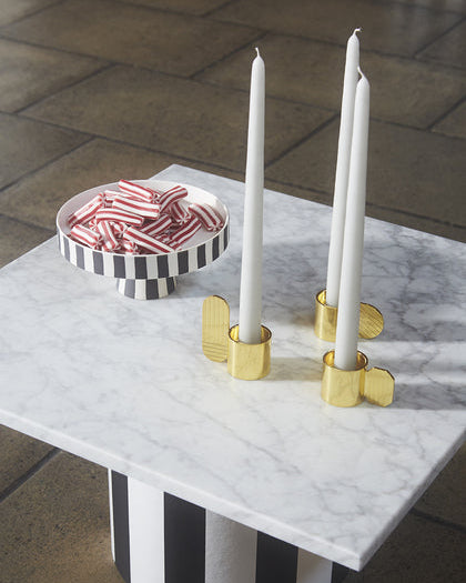 Toppu - Vassoio in gres bianco e nero