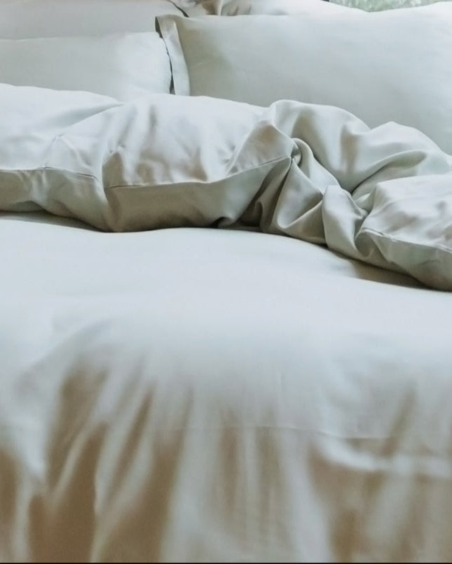 Tencel - Copripiumino in tencel verde grigio, 240 x 220