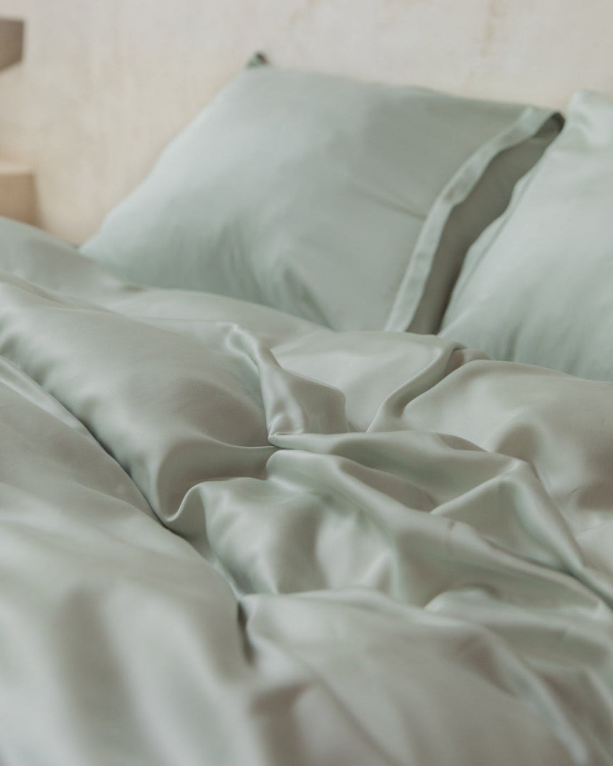 Tencel - Copripiumino in tencel verde grigio, 240 x 220