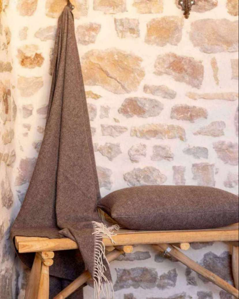 Carina - Cuscino in lana e cashmere Café, 40 X 65