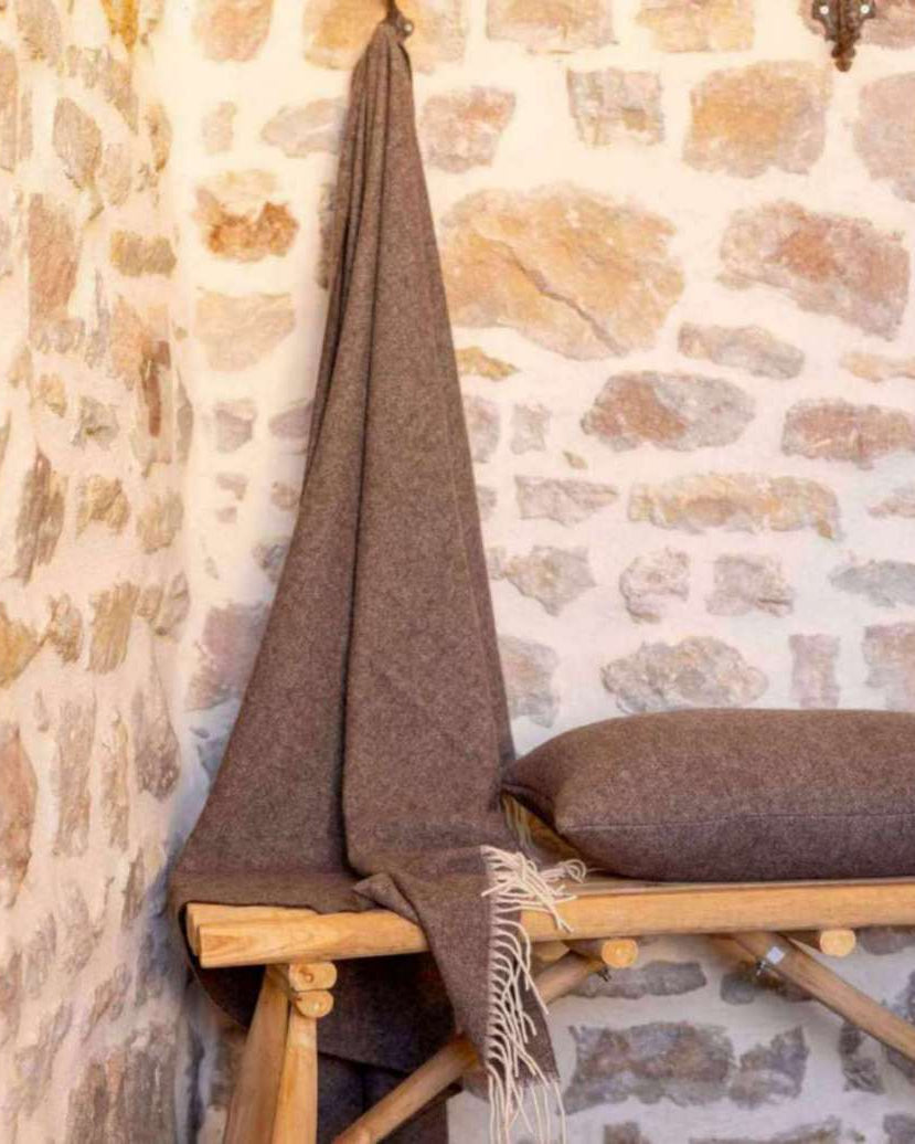 Carina - Plaid in lana e cashmere Café, 130 X 190