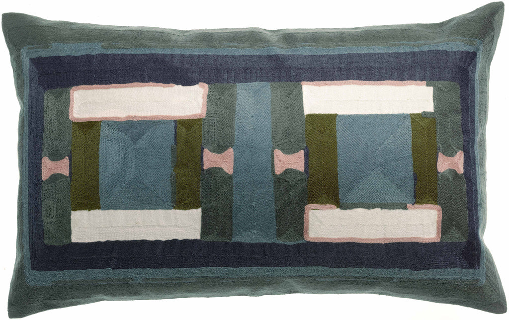 Cuscino ricamato Taho Vert de gris 40 X 65