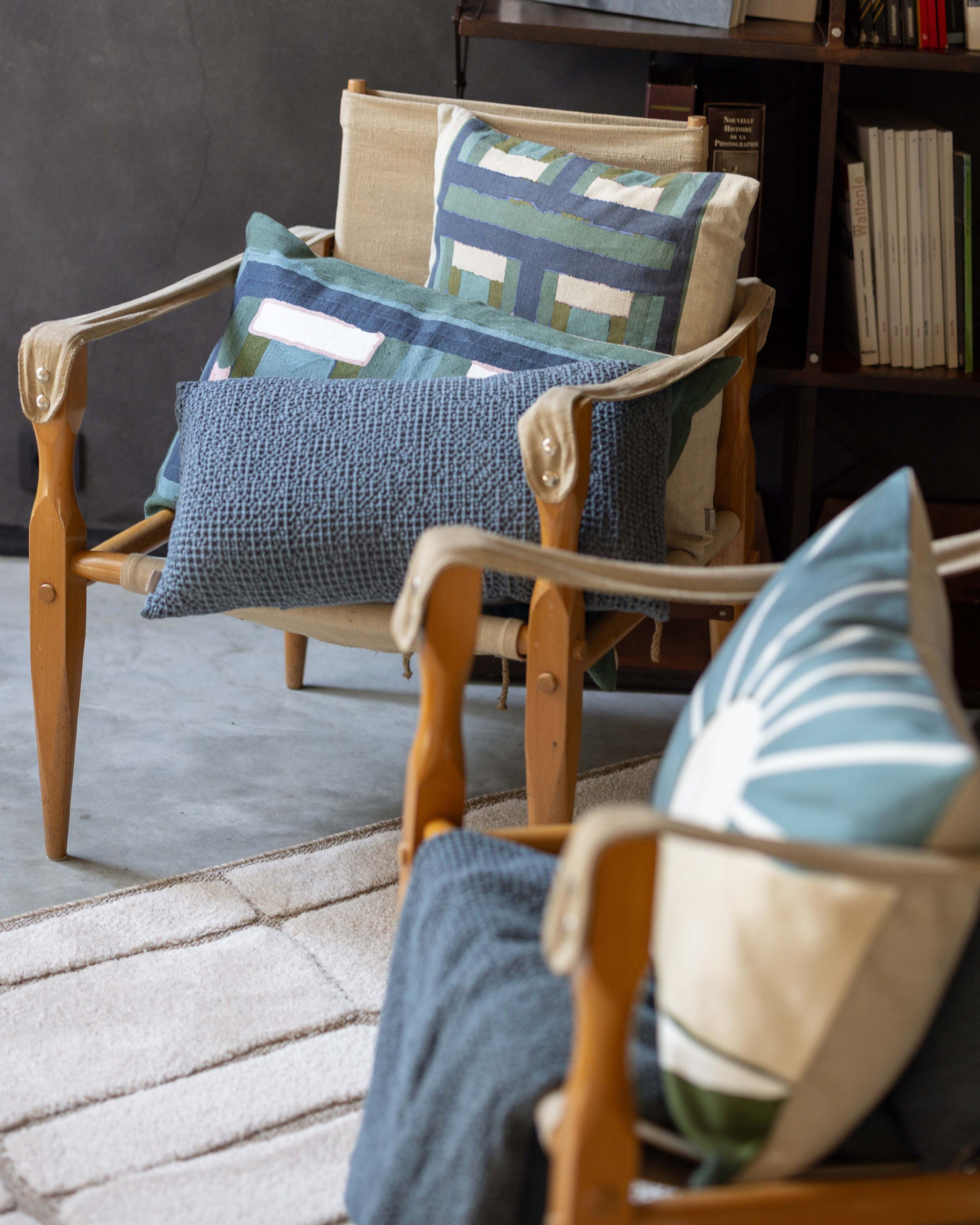 Cuscino ricamato Taho Vert de gris 40 X 65