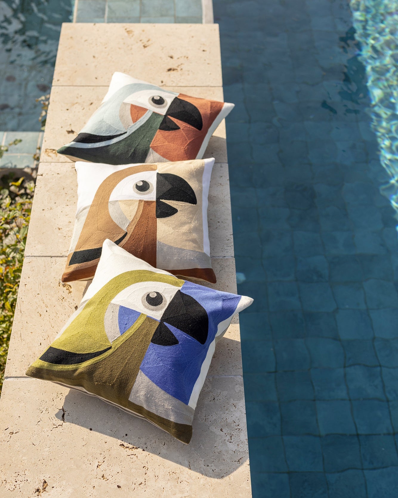 Cuscino ricamato Loro Ciel 45 X 45