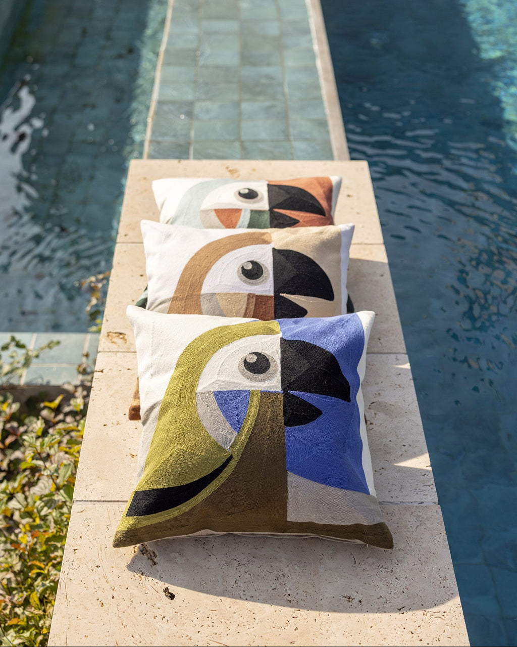 Cuscino ricamato Loro Ciel 45 X 45