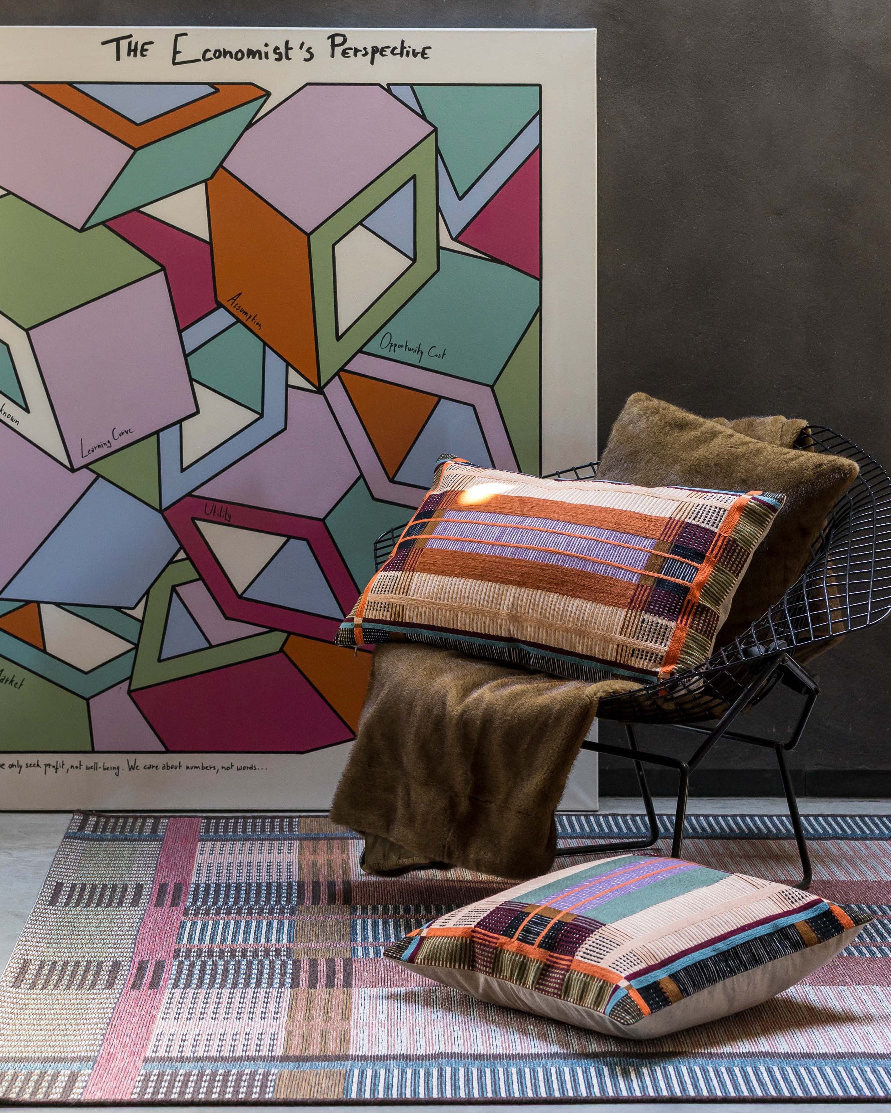 Cuscino ricamato Kaël Multico 45 X 45