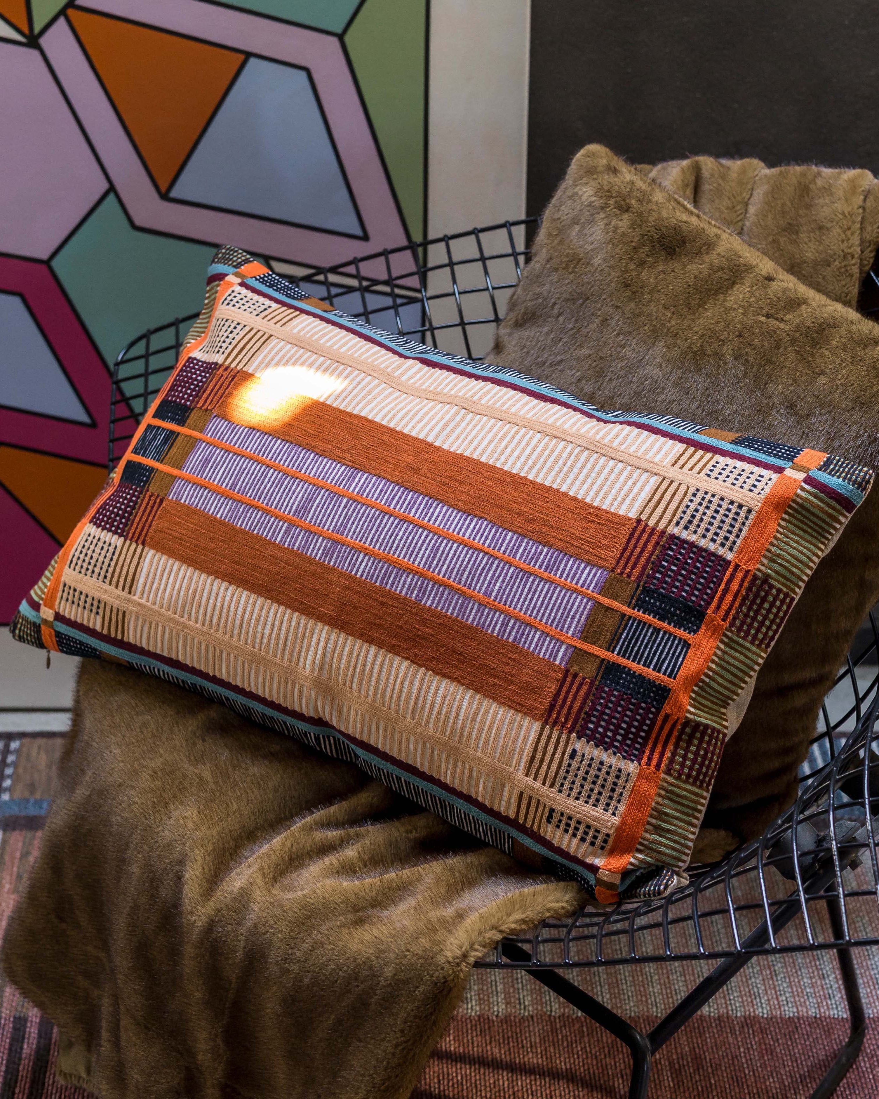 Cuscino ricamato Kaël Multico 40 X 65