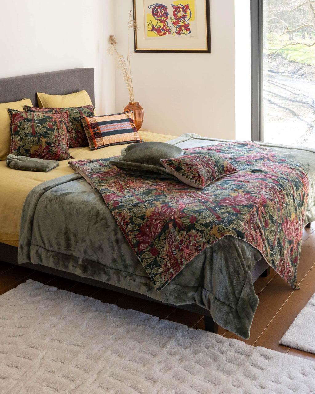 Plaid stampato Ewan Multico 135 X 200