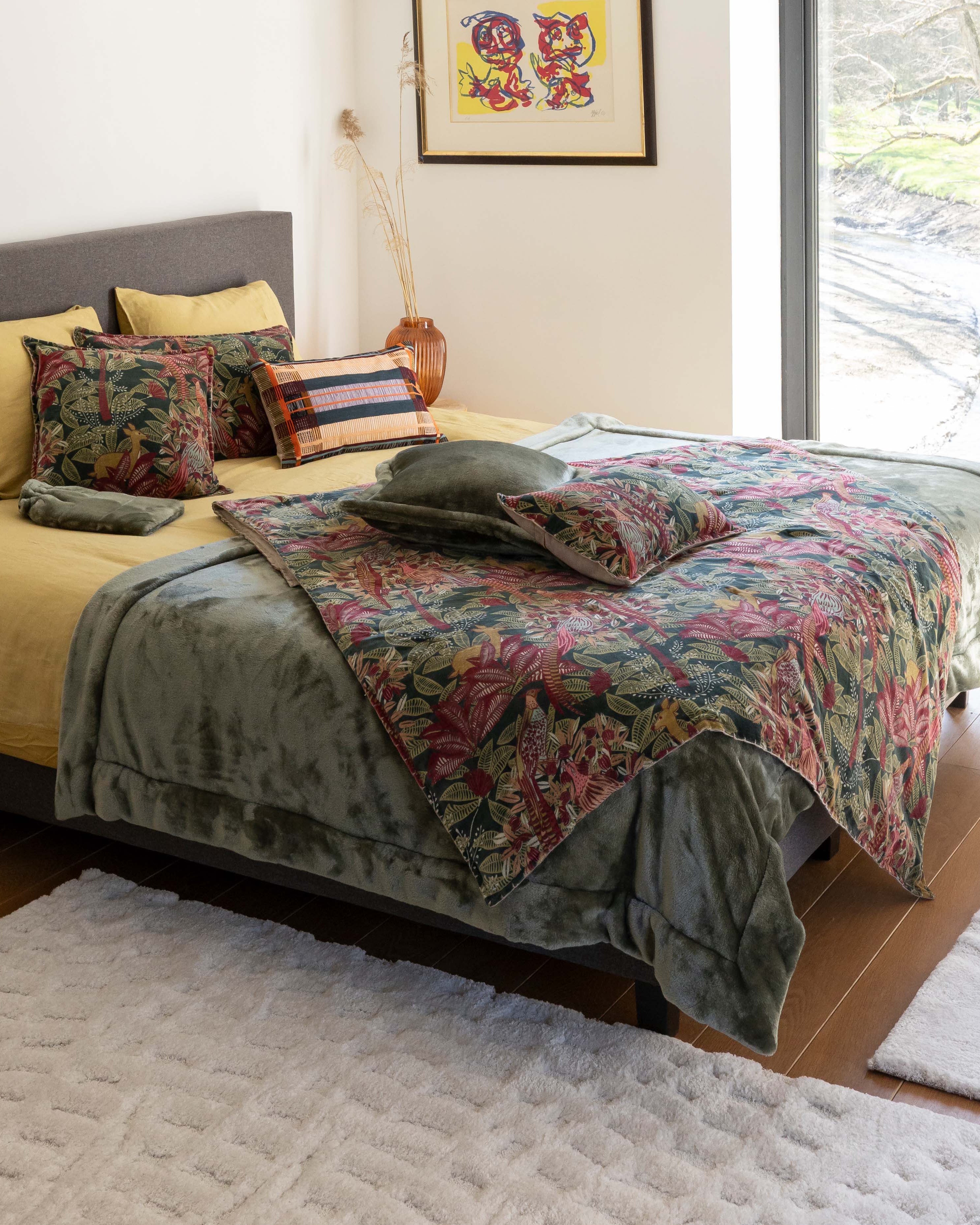 Plaid stampato Ewan Multico 135 X 200