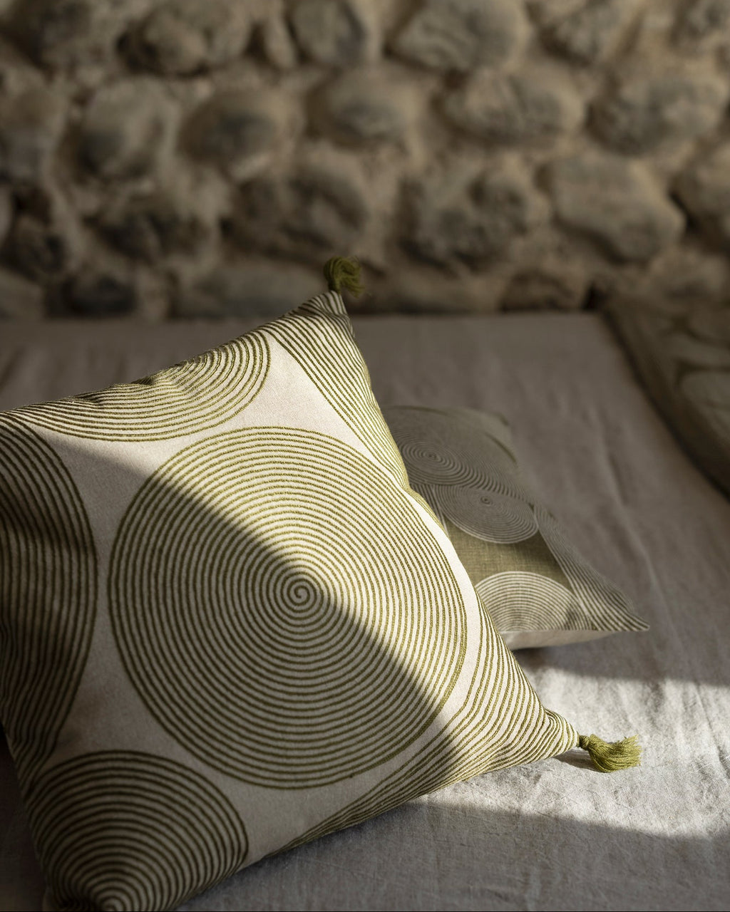 Cuscino ricamato Tito Naturel 45 X 45