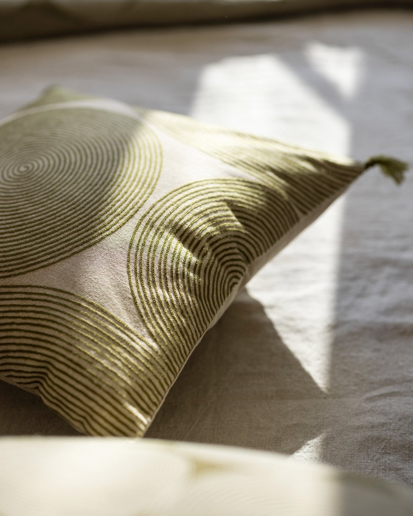 Cuscino ricamato Tito Naturel 45 X 45