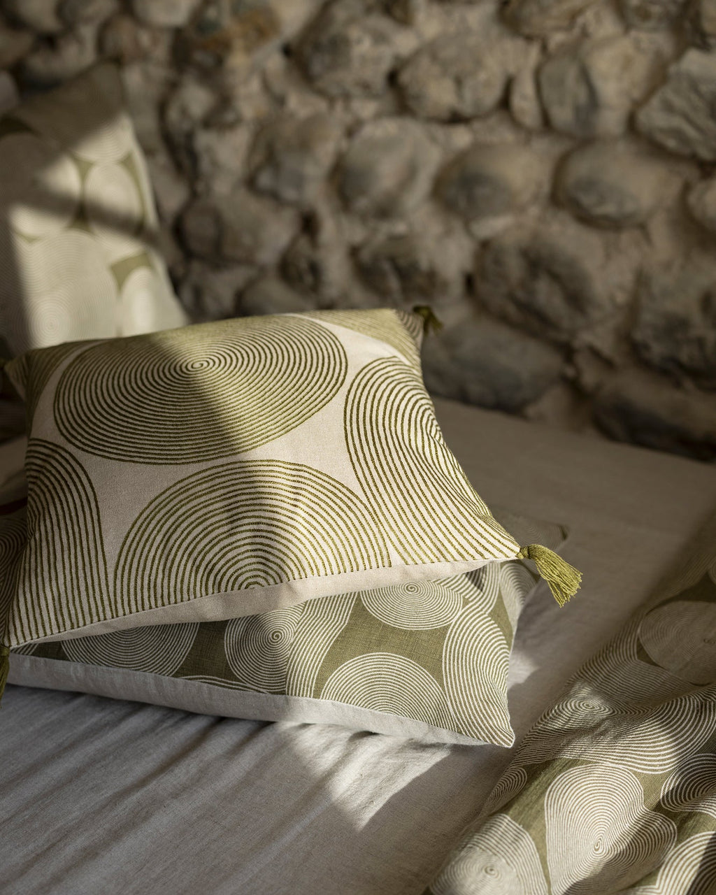 Cuscino ricamato Tito Naturel 45 X 45