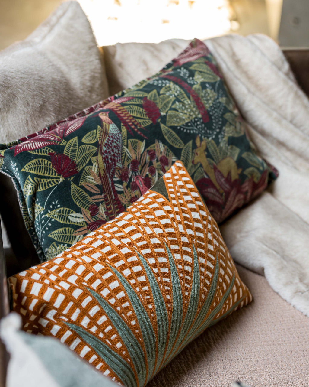 Cuscino ricamato Ewan Fougère 40 X 65