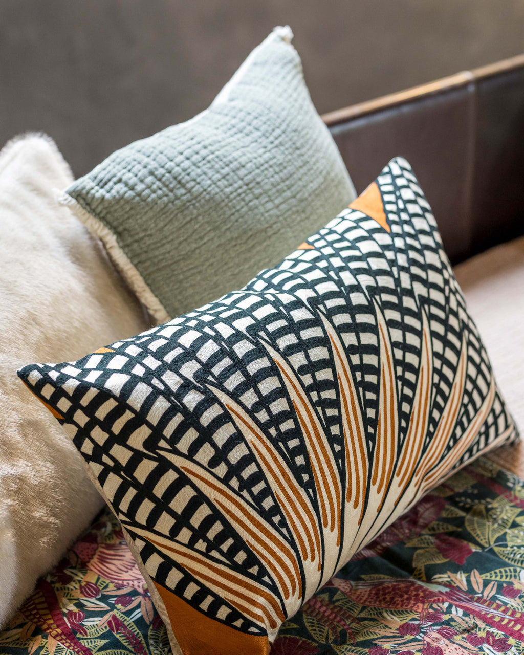 Cuscino ricamato Ewan Cuivre 40 X 65