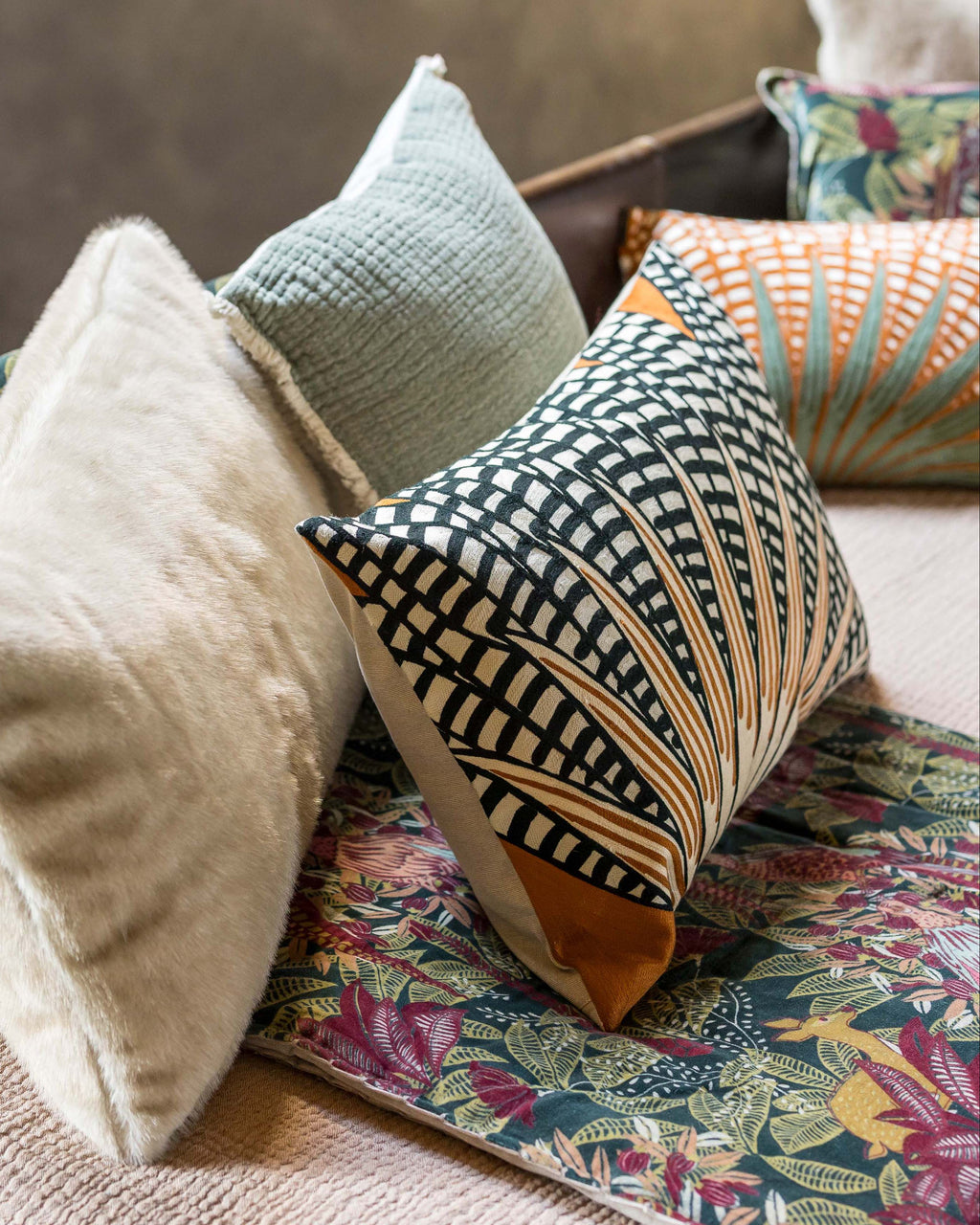 Cuscino ricamato Ewan Cuivre 40 X 65