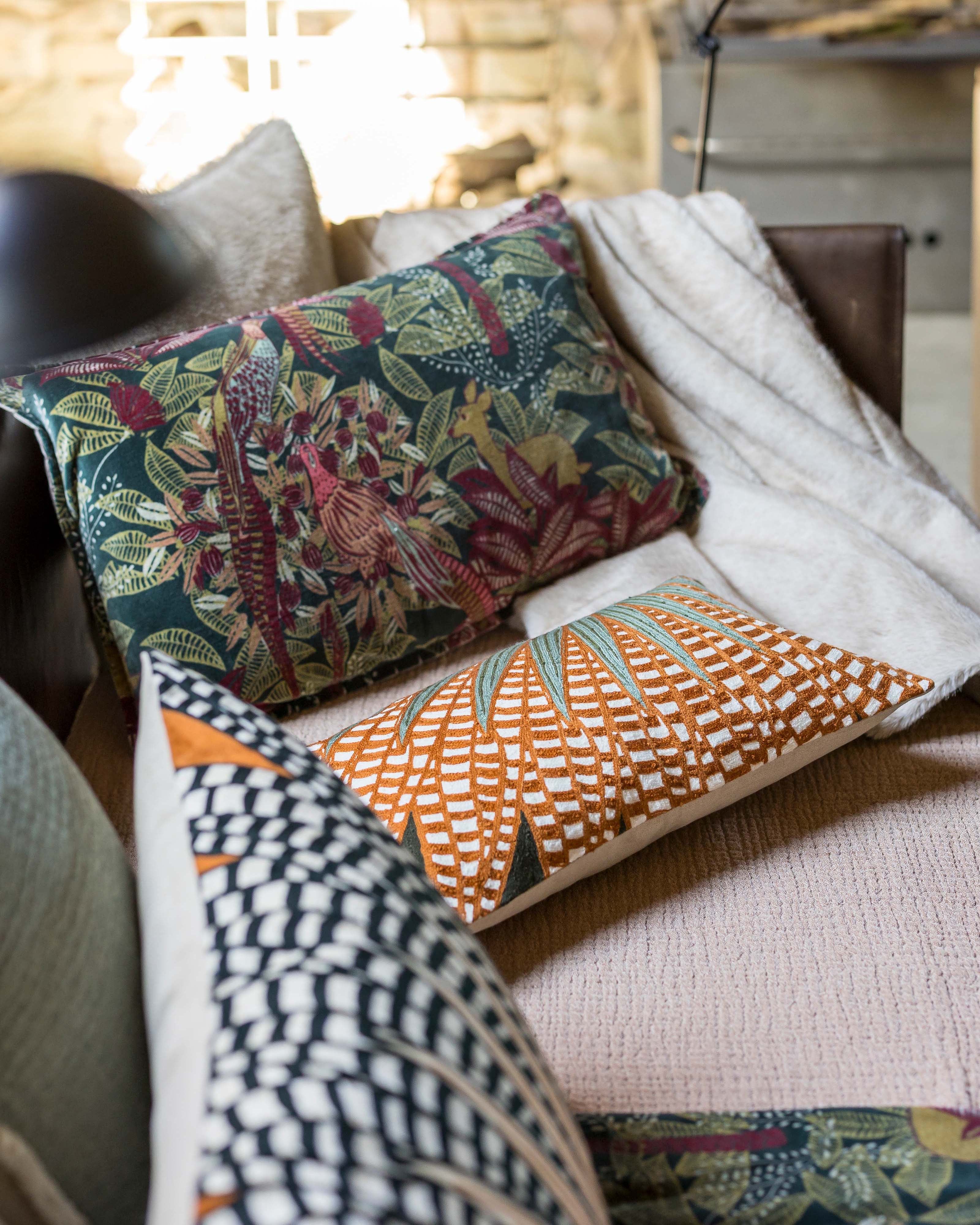 Cuscino ricamato Ewan Fougère 30 X 50