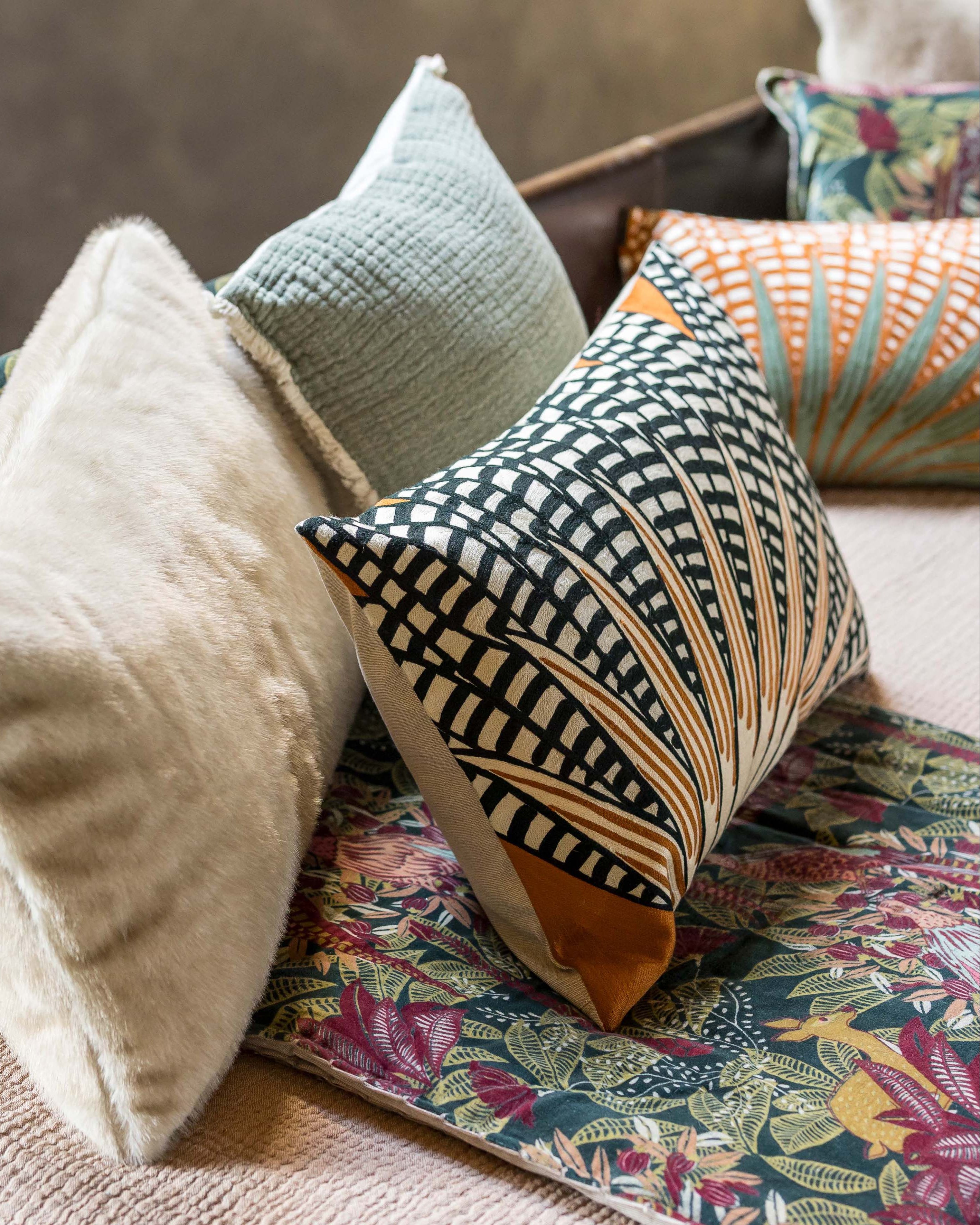 Cuscino ricamato Ewan Cuivre 30 X 50