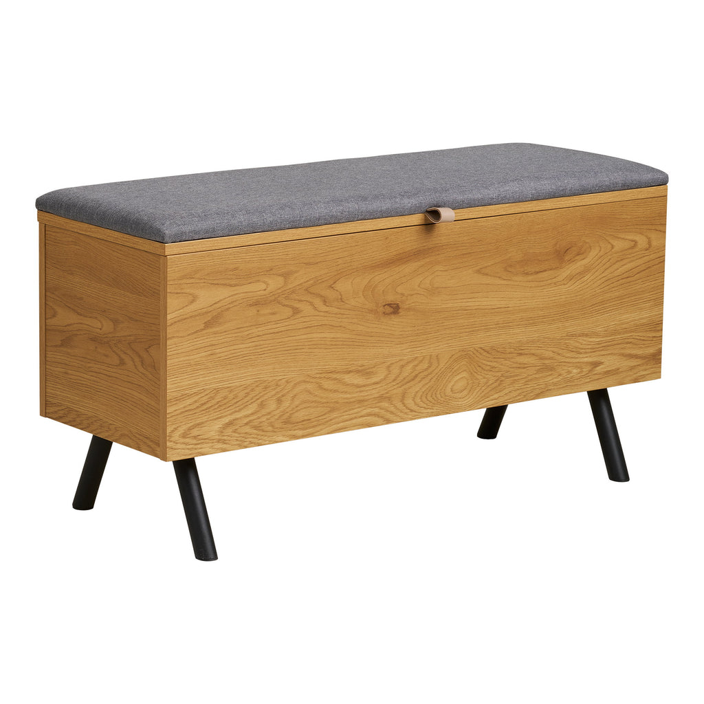 Barco - Panca con contenitore, effetto rovere 92x33x48 cm