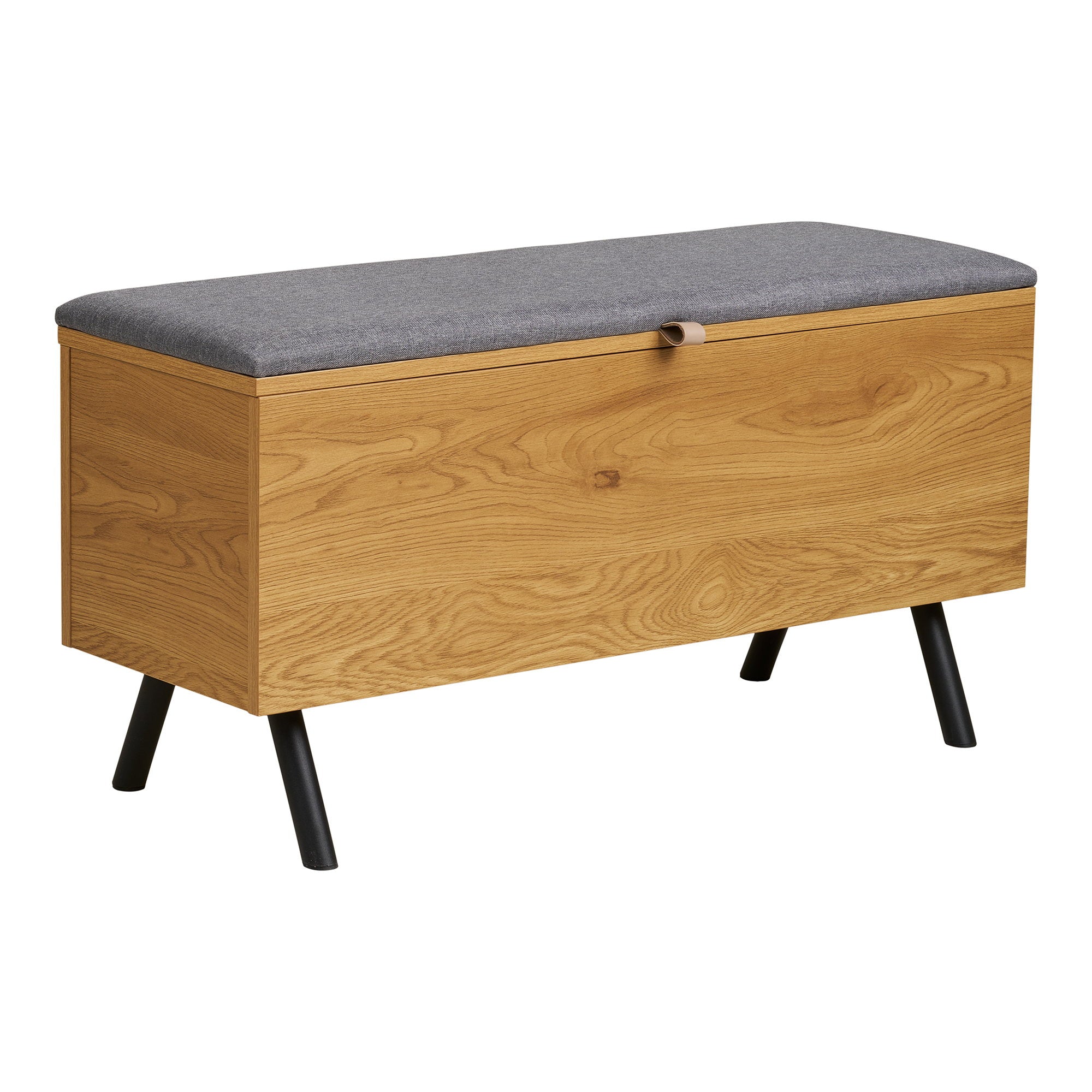 Barco - Panca con contenitore, effetto rovere 92x33x48 cm
