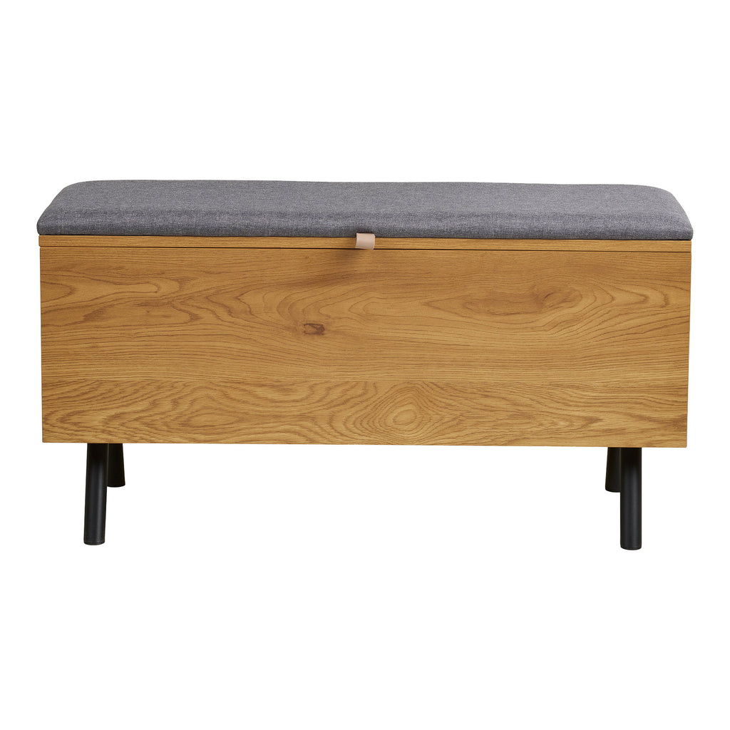 Barco - Panca con contenitore, effetto rovere 92x33x48 cm