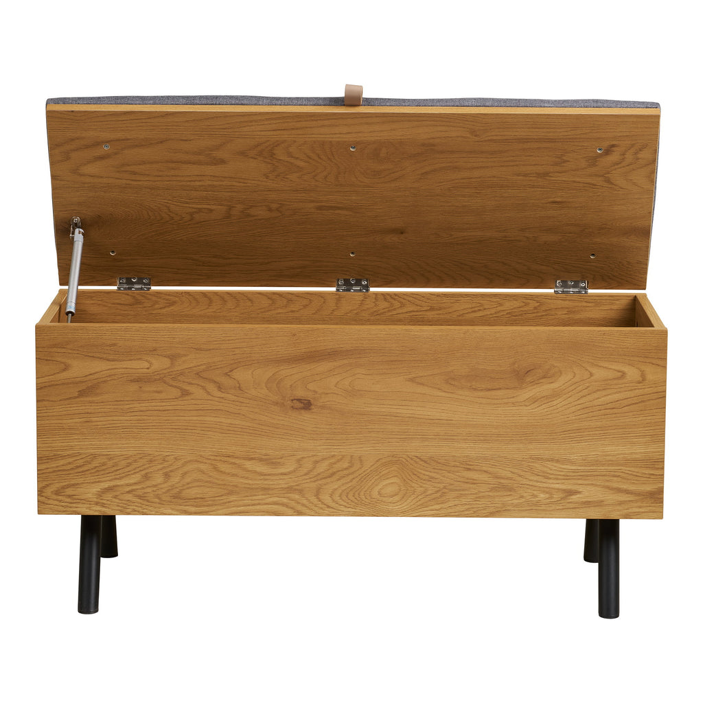 Barco - Panca con contenitore, effetto rovere 92x33x48 cm