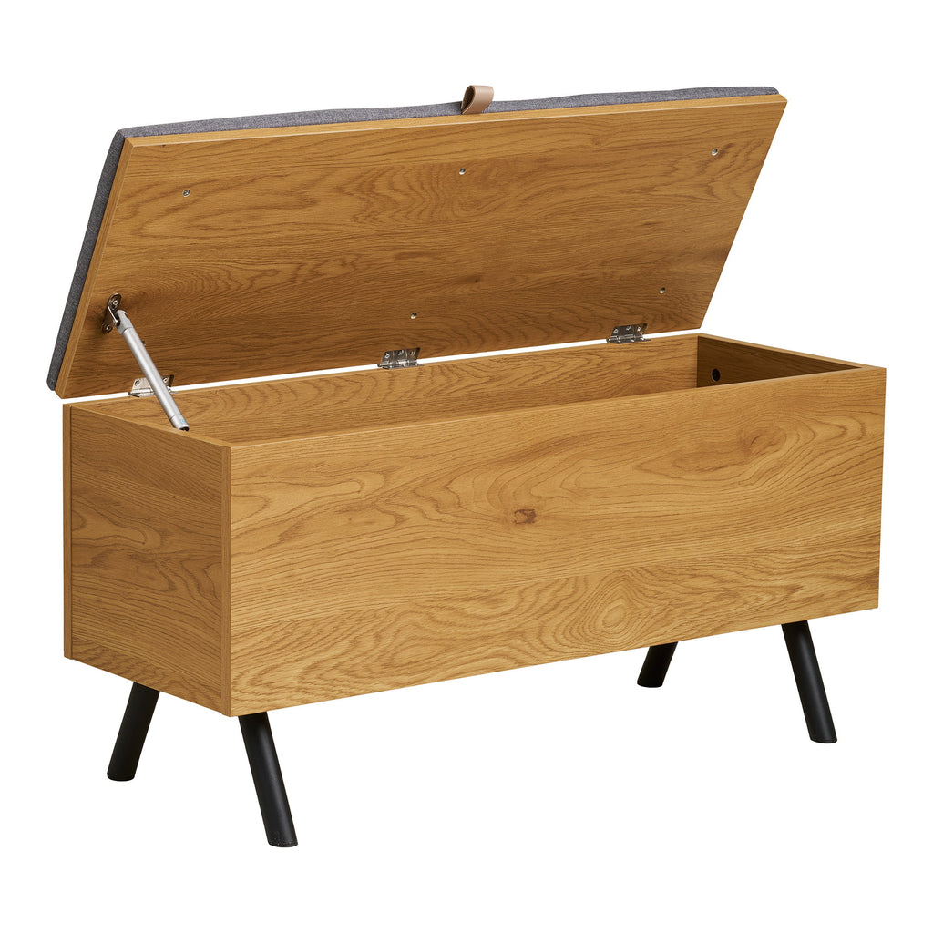 Barco - Panca con contenitore, effetto rovere 92x33x48 cm
