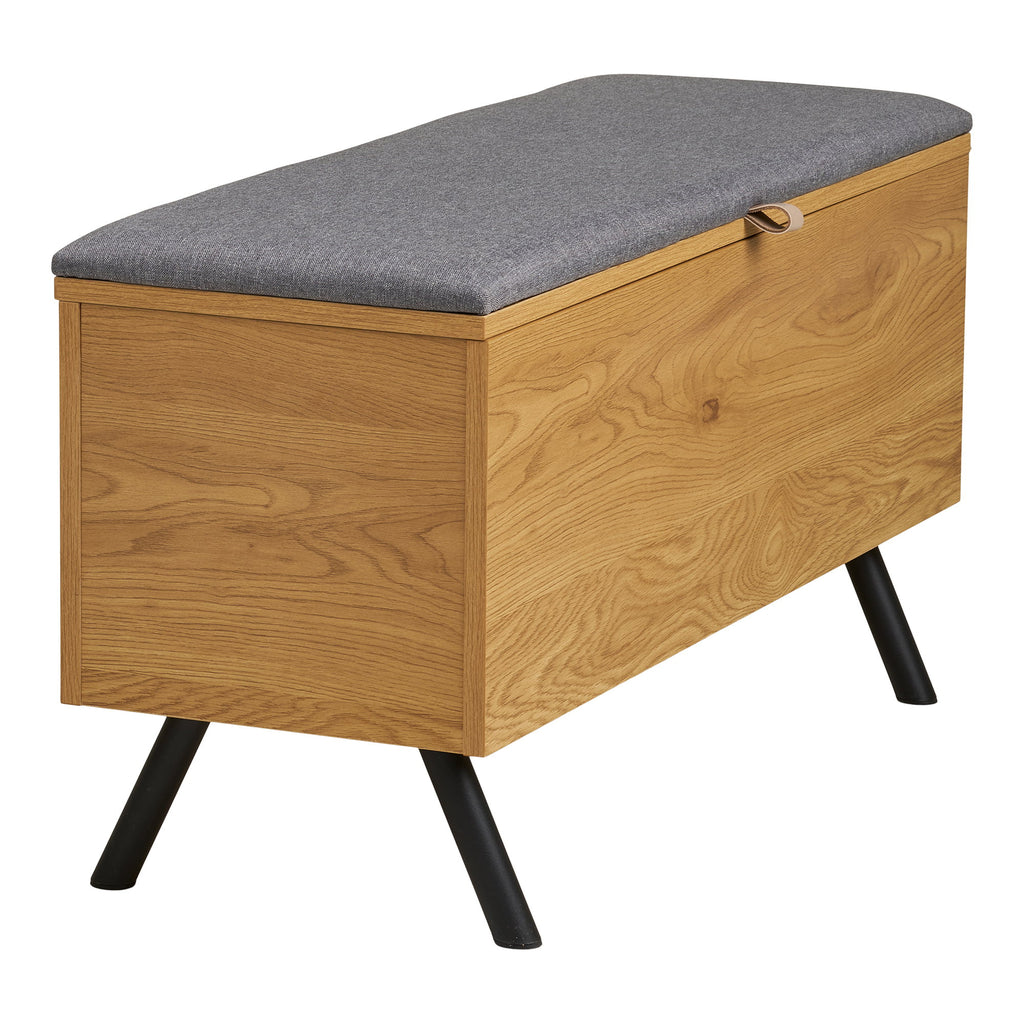 Barco - Panca con contenitore, effetto rovere 92x33x48 cm