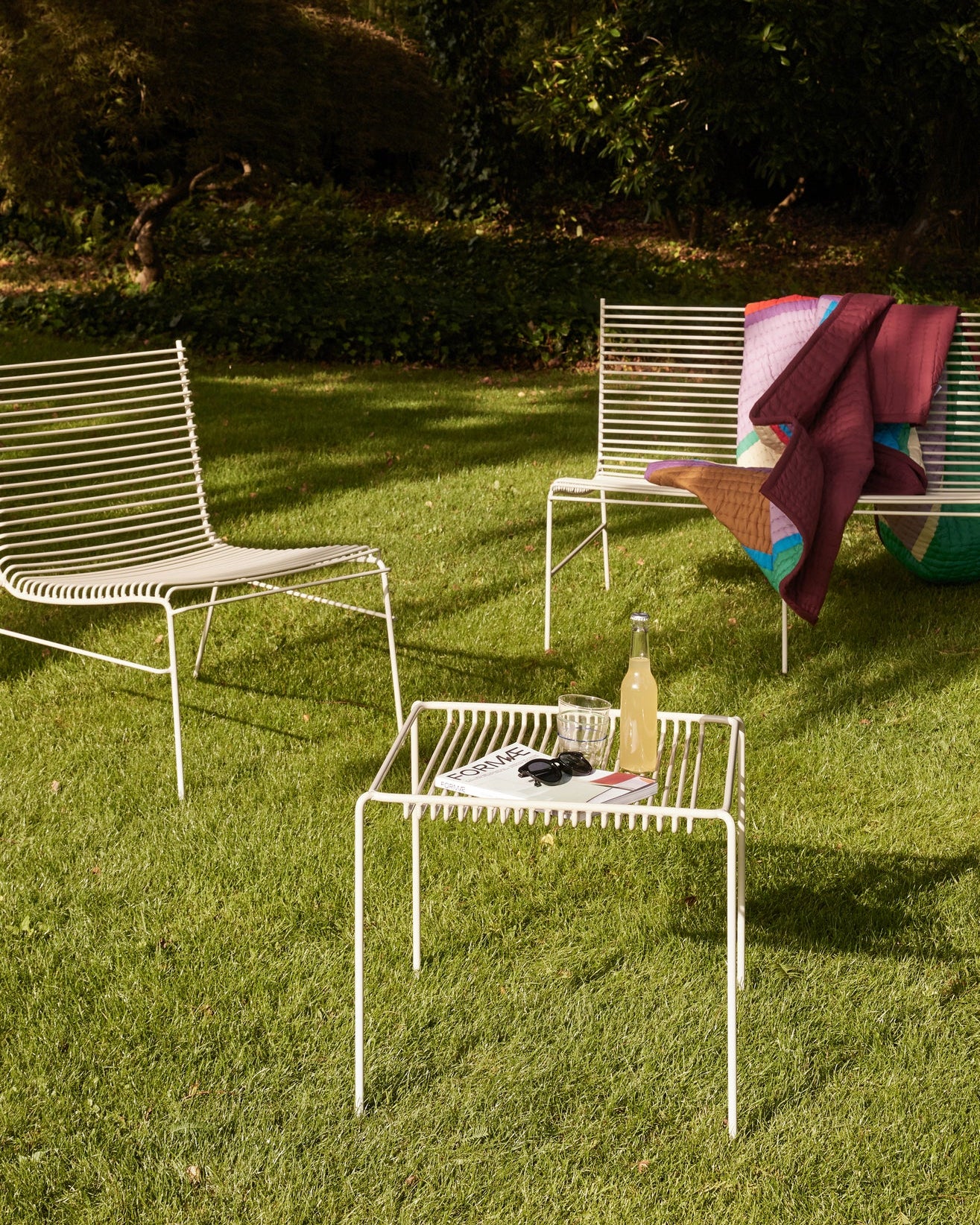 String - Set 2 poltrone  Lounge per esterno, grigio chiaro