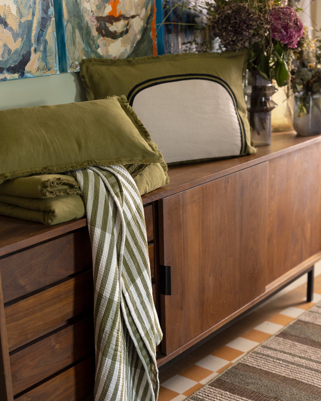 Plaid tinta unita Laly Cèdre 135 X 200