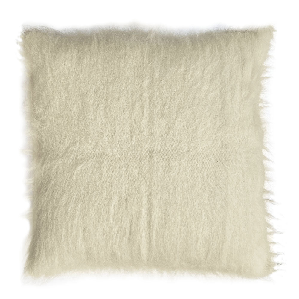 ZogZag - Cuscino da pavimento in pura lana avorio e grigio, 90x90 cm
