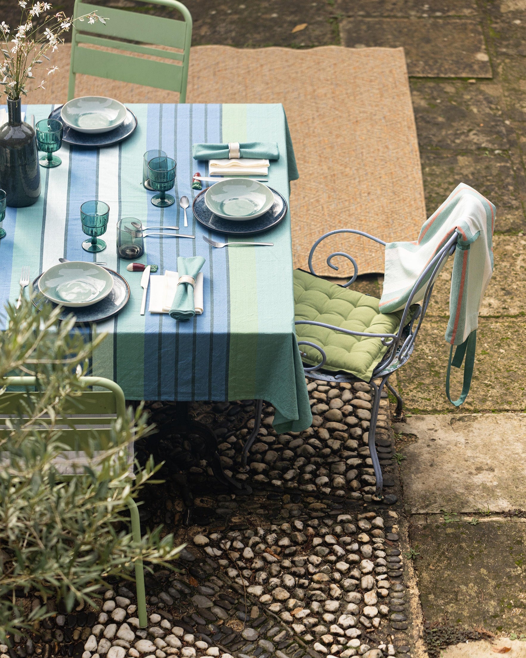 Cuscino per sedia riciclato Grace Vert jardin 40 X 40 X 3