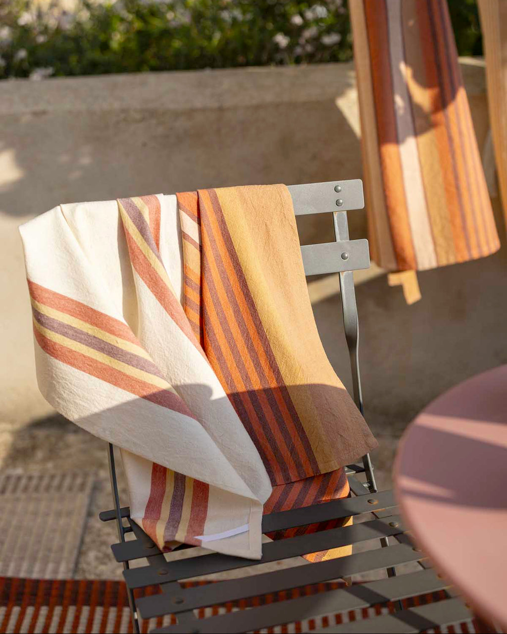 Strofinaccio riciclato Yuna Terracotta/Naturel 50 X 70
