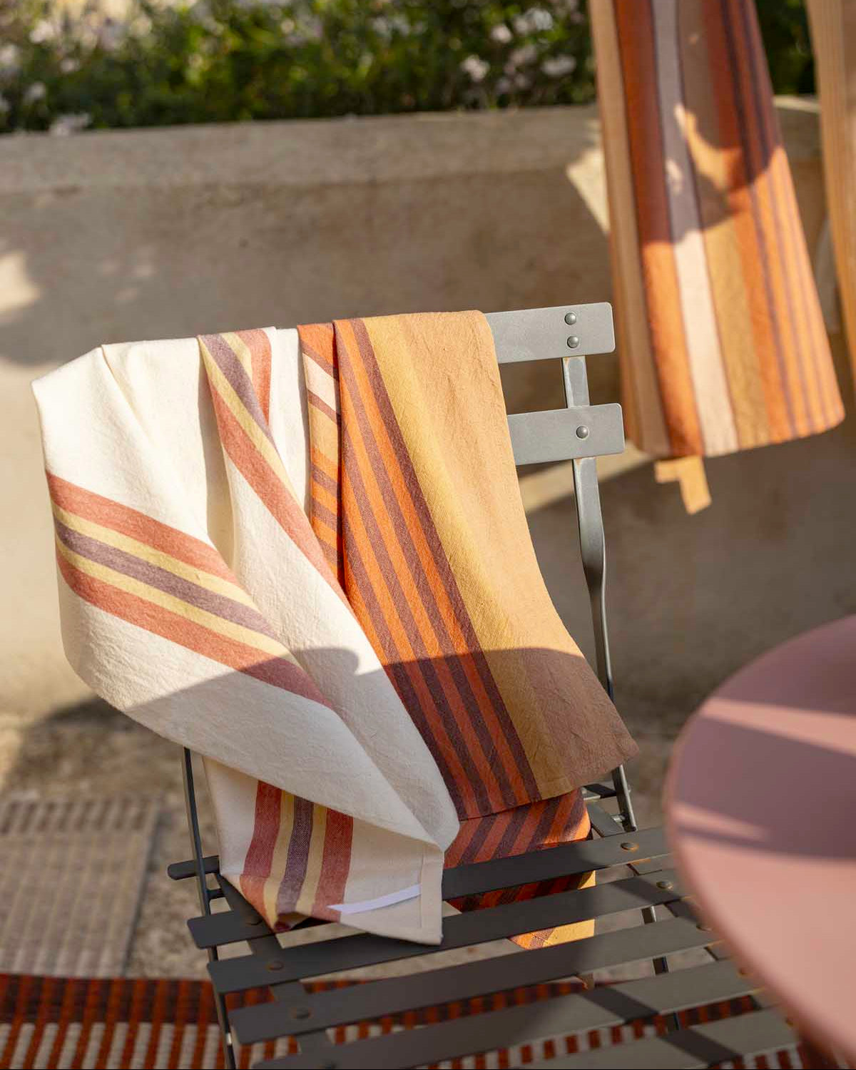 Strofinaccio riciclato Yuna Terracotta/Naturel 50 X 70