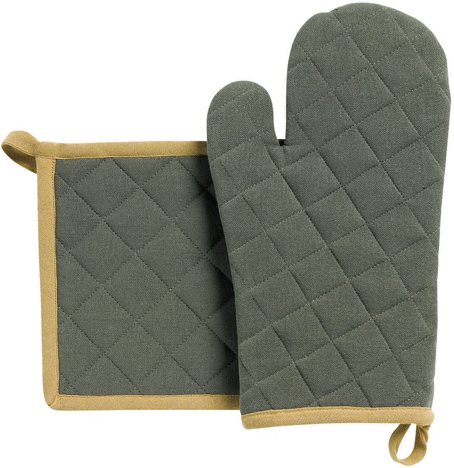 Set guanto da cucina/presina riciclato Grace Forêt 15 X 32