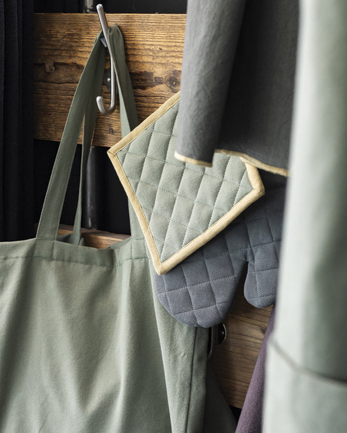 Set guanto da cucina/presina riciclato Grace Matcha 15 X 32