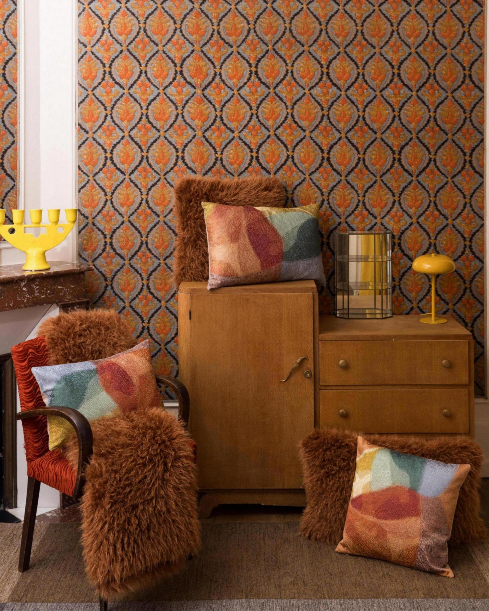 Cuscino ricamato Nevio Multico 45 X 45