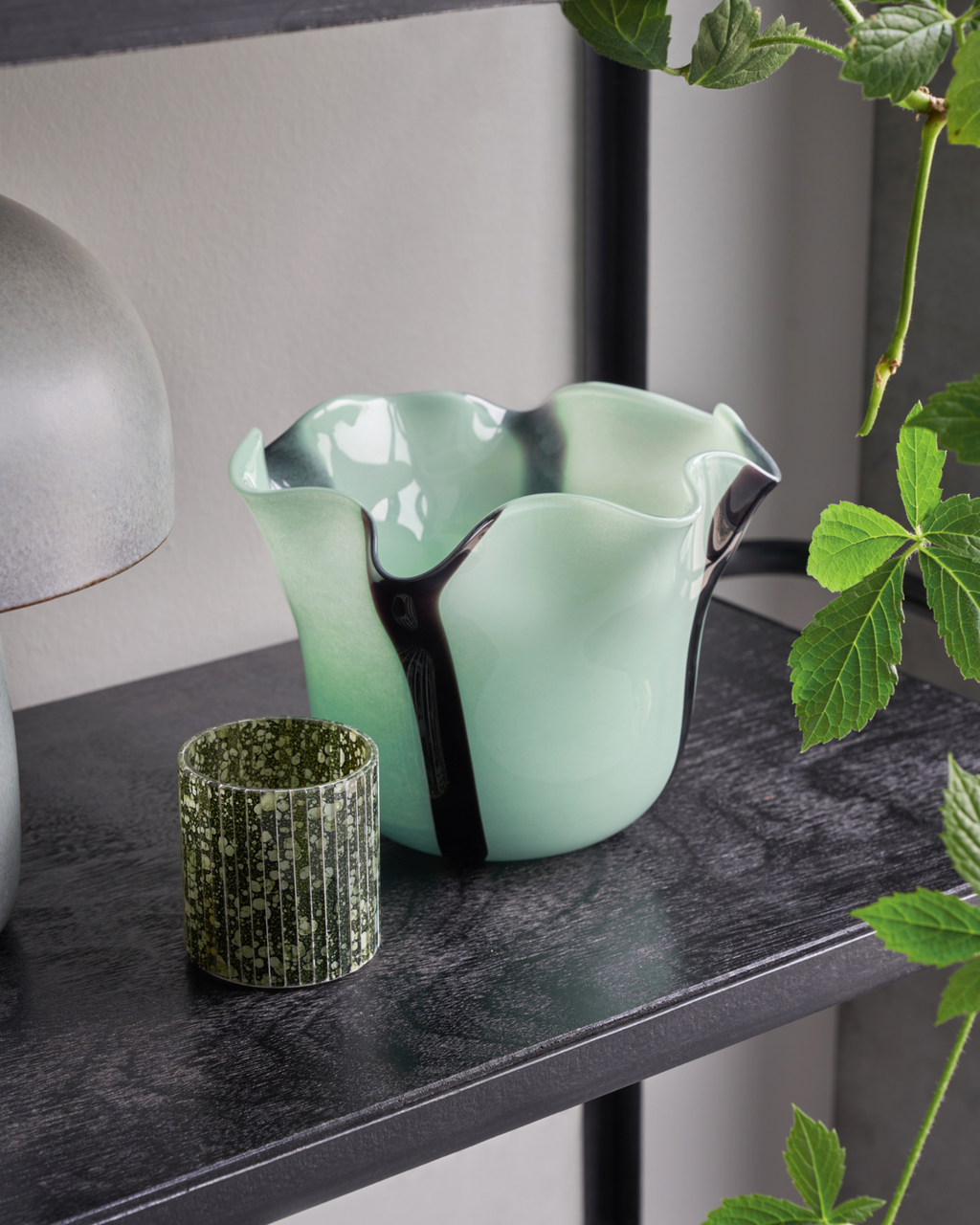 Loose - Vaso in vetro soffiato verde e nero