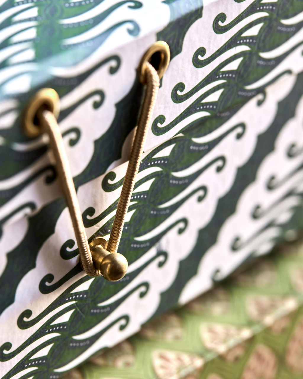 Keep - set due scatole decorate, fantasia verde